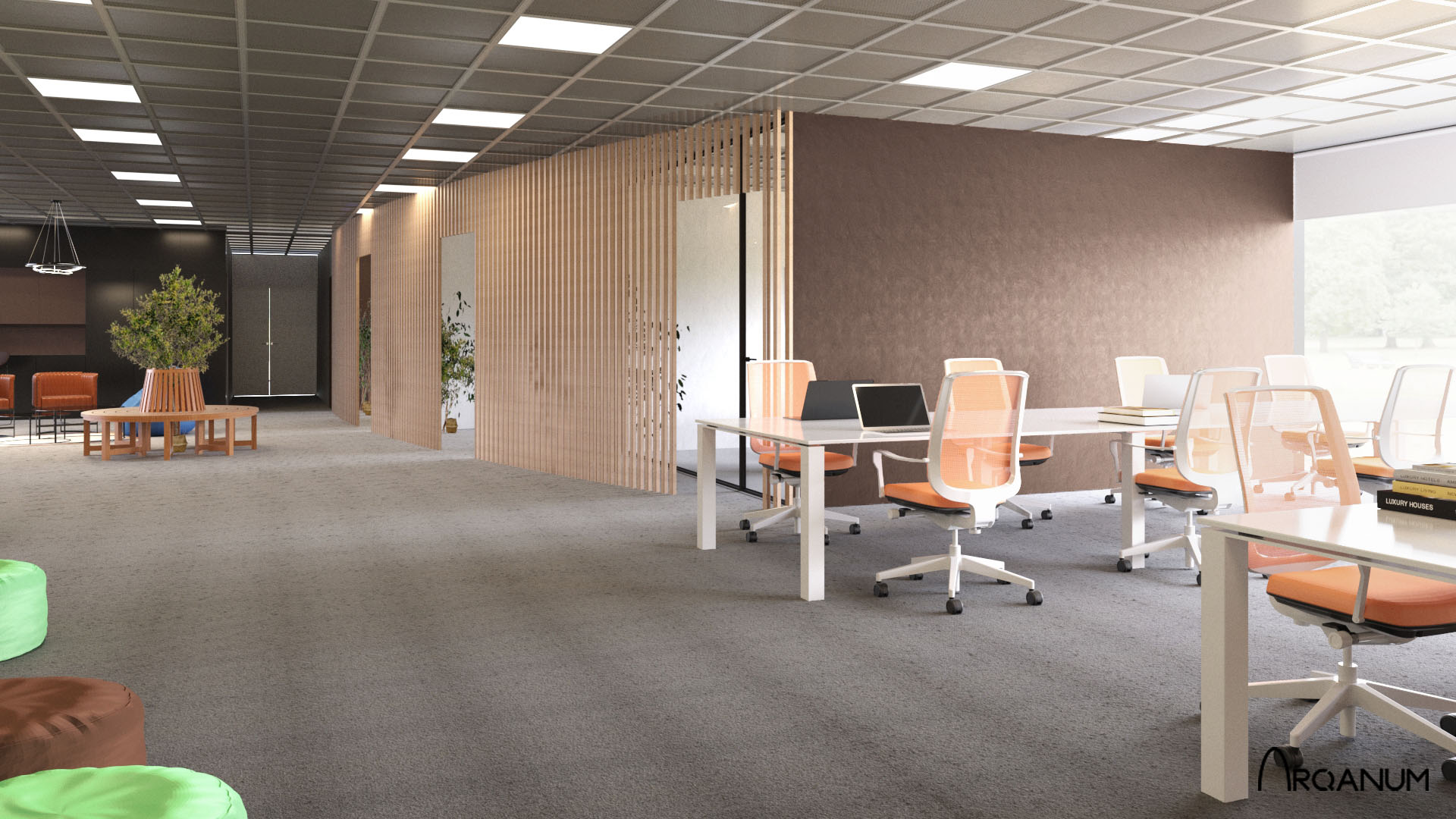 Office in Madrid, work zone